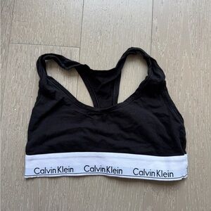 Calvin Klein Black and White Sports Bra with Racerback